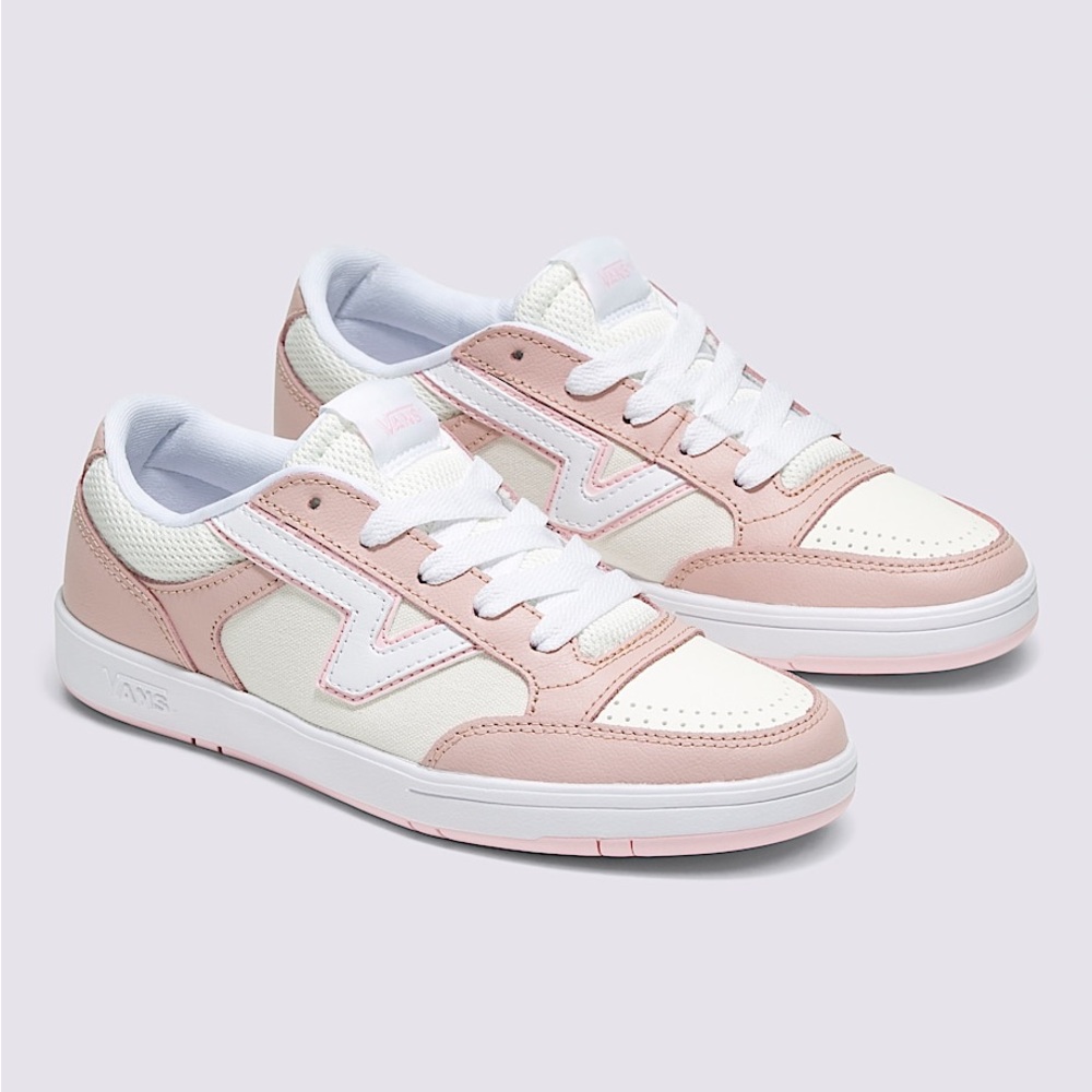 Vans Women's Lowland ComfyCush White and Pink Casual Sneakers
